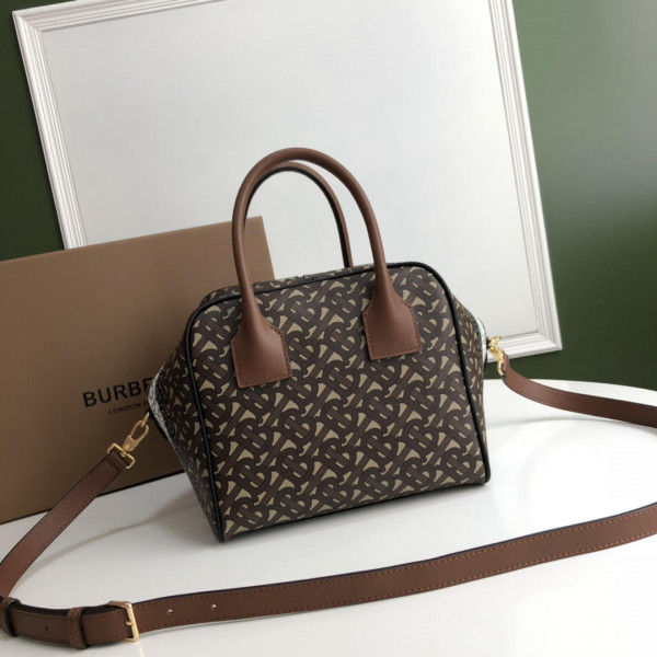 B**rry small monogram stripe e-canvas cube bag