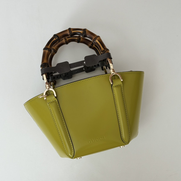 G*u*i mini bamboo top handle tote bag